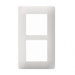 Plaque de finition 2 postes entr. 57mm Essensya Pure - HAGER WE406