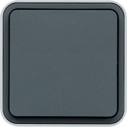 HAGER WNC020 - Poussoir à fermeture, Cubyko, Complet, Saillie, Gris - FC