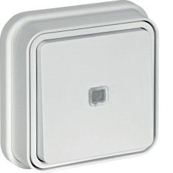 Poussoir à voyant témoin Cubyko Encastré Blanc - HAGER WNE023B