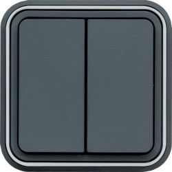 HAGER WNE040 - Double interrupteur, va-et-vient, Cubyko, Encastré, gris - FC
