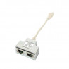 ID CABLES DEDOUBCLAT6 -  Doubleur de prise RJ45 Cat-6A avec cordon 