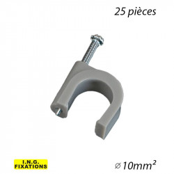 ING A322100-25 - Pontet fixation rapide de câbles électriques 10mm Grise (25PCS)