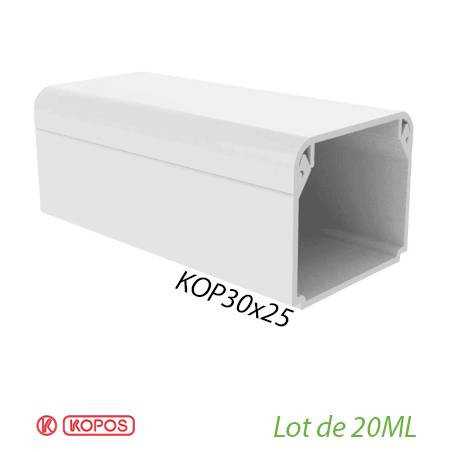 LOT de 20 mètres Goulotte électrique Kopos 30x25mm 