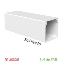 LOT de 8 mètres Goulottes électriques Kopos 40x40mm