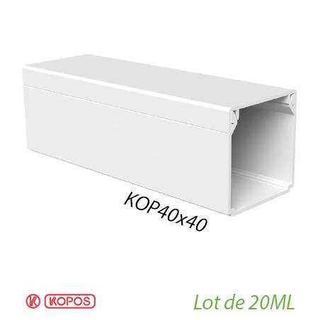 Lot de 20 métres Goulotte électrique Kopos 40X40mm 