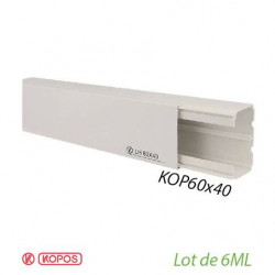 LOT de 6 mètres Goulottes électriques Kopos 60x40mm