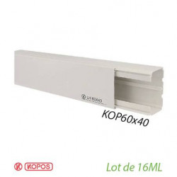 Lot de 16 mètres Goulotte électrique Kopos 60X40mm