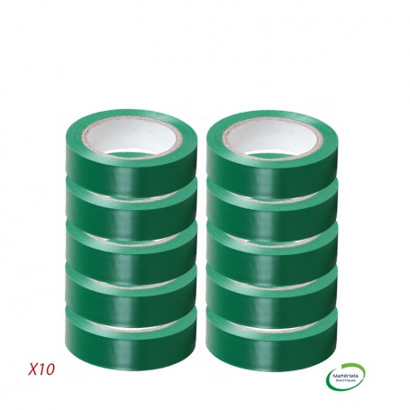 EUROHM 72011 (F) Lot de 10 Ruban, adhesif isolant, Vert