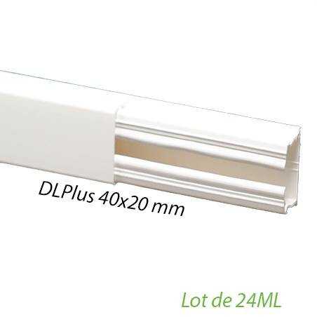 LEGRAND 030027 - Lot de 24 mètre Moulure DLPlus 40x20mm sans cloison Blanc 