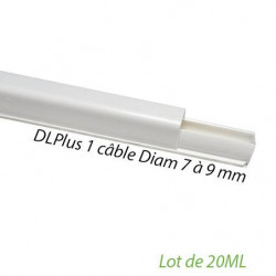 LEGRAND 030099 - Lot de 20 mètres Guide-cables 1 cable D:7/9 Blanc