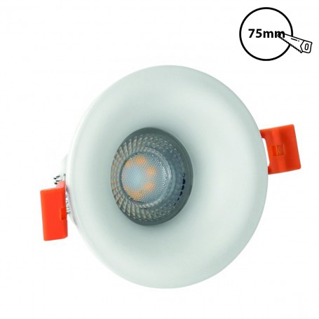 SPECTRUM SLIP001009 - Spot encastré Rond, Fiale V, GU10, Blanc, Diam : 85mm