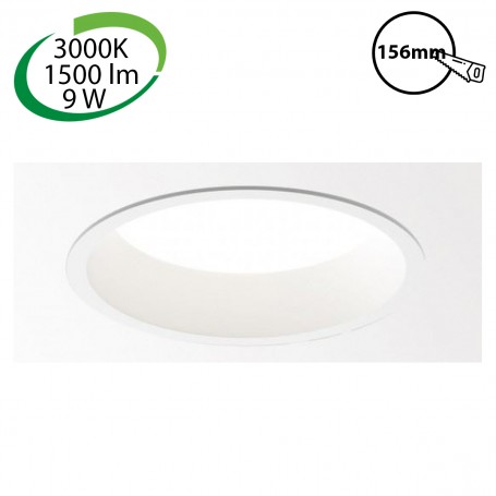 DELTA LIGHT 20229683W - Spot encastré, LED, 9W, 3000K, 1500lm, Diam : 163 mm
