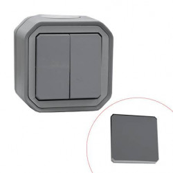 Transformeur réversible Plexo Gris 5 fonctions étanche saillie complet - LEGRAND 069719L