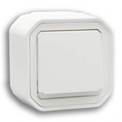 Bouton poussoir lumineux Plexo Blanc étanche saillie complet - LEGRAND 069762L