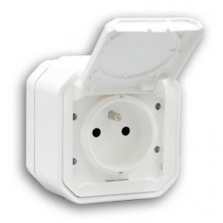 Prise de courant Plexo Blanc 16A étanche saillie complet - LEGRAND 069781L