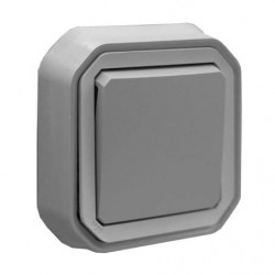 LEGRAND 069811L - Va-et-vient ou interrupteur étanche Plexo Gris encastré complet