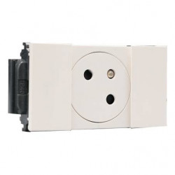 Legrand 077101L - Mosaic Prise Simple Blanc pour Goulotte