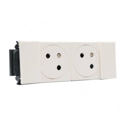 Legrand 077102L - Mosaic Bloc 2 Prises Blanc pour Goulotte