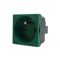 LEGRAND 077116 - Prise de courant, 2P+T, 2 modules, vert antimicrobien, Mosaic
