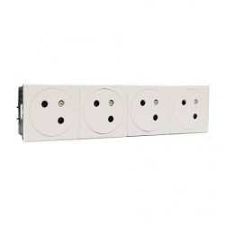 Legrand 077144L - Mosaic Link Bloc 4 Prises 16A Blanc