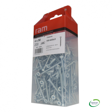 RAM 22426 - Vis Agglo TF Pozi, 4x50, Boîte de 200