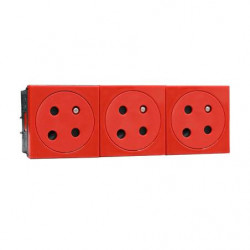 Legrand 077153L - Mosaic Link Bloc 3 Prises 16A à Detrompage