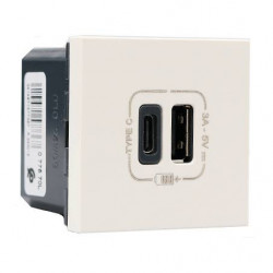 Legrand 077570L - Mosaic Chargeur USB Type A+C 15W