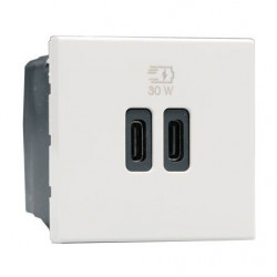 Legrand 077631L - Mosaic Prise Chargeur 2 USB Type C 30W