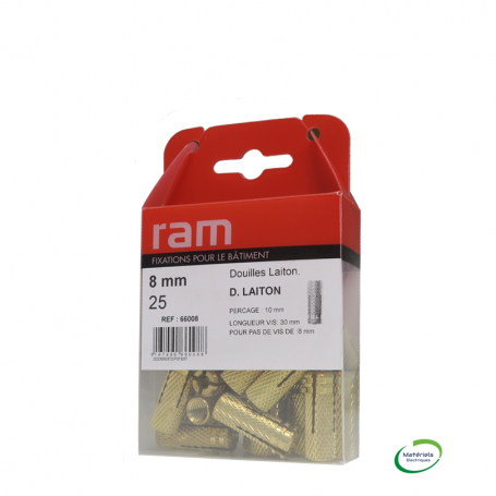 RAM 66008 - Cheville en laiton pour tige, 8mm, 25PCS