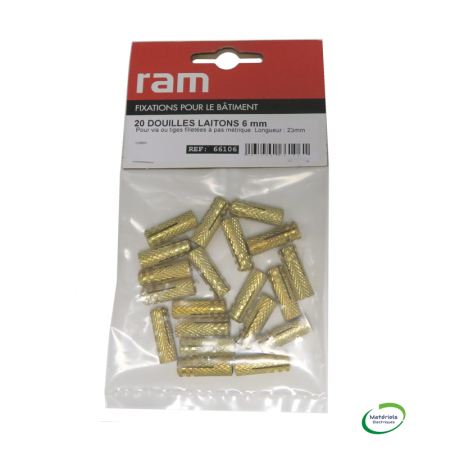 RAM 66106 - Cheville en laiton pour tige, 6mm, 20PCS