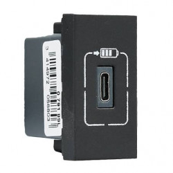 LEGRAND 079189L - Prise USB Type-C 1M Mosaic noir mat