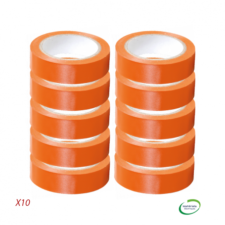 EUROHM 72007 - Lot de 10 Ruban, adhesif isolant, Orange