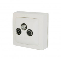 LEGRAND 086042 - Prise TV-R-SAT Oteo Saillie complet Blanc - FC