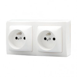 LEGRAND 086076 - Prises double 2P+T bornes automatique Oteo complet blanc