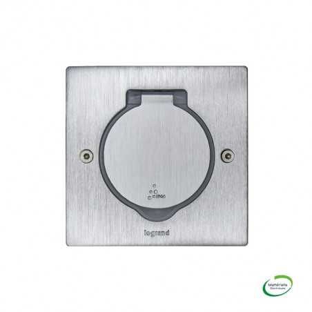LEGRAND 089700 - Platine de sol carrée à équiper inox 