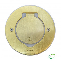 LEGRAND 089711 - Platine de sol ronde 1 poste doré brossé