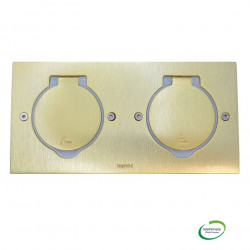 LEGRAND 089712 - Platine de sol rectangulaire 2 postes doré brossé