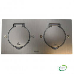 LEGRAND 089752 - Platine de sol rectangulaire 2 postes acier brun brossé