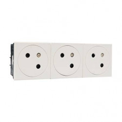 Legrand 278165L - Mosaic Link Bloc 3 Prises 16A Blanc