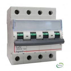 Disjoncteur 4P à vis C20 20A pour peigne - LEGRAND 407899