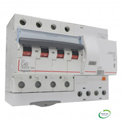 Disjoncteur différentiel 4P C40 6/10k AC 300mA - LEGRAND 411209