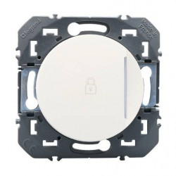 Poussoir lumineux Dooxie blanc 250V avec marquage cadenas - LEGRAND 600017