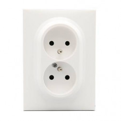 Prise double compact monobloc Dooxie blanc - LEGRAND 600321
