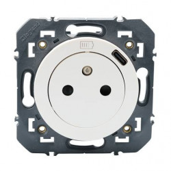 Prise Dooxie avec chargeur USB-C 7.5W blanc - LEGRAND 600341