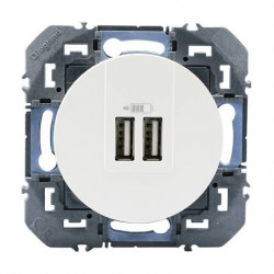 Chargeur double USB Dooxie Type A 15W blanc - LEGRAND 600343