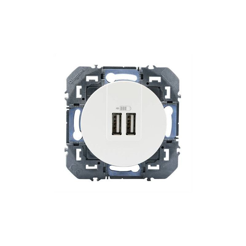 Legrand Dooxie USB-Ladegerät – 2 Ports (A + C), 3 A, 15 W, Aluminium, Unterputz