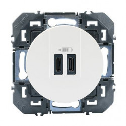Chargeur double USB Dooxie Type C 15W blanc - LEGRAND 600345