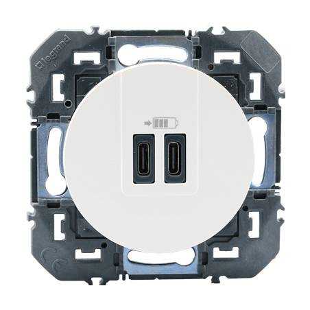 LEGRAND 600345 Chargeur double USB-C 15W Dooxie blanc