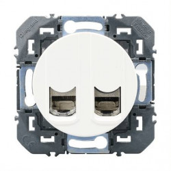 Prise Dooxie RJ45 double catégorie 6 STP blanc - LEGRAND 600378