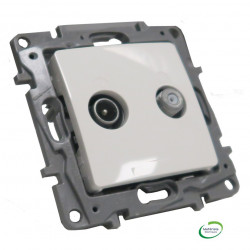 LEGRAND 664756 - Prise TV, Sat, étoile blindée, 2 sorties, Niloé, Blanc